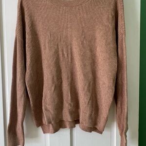 Cyrus Ribbed Crewneck Sweater in Mauve